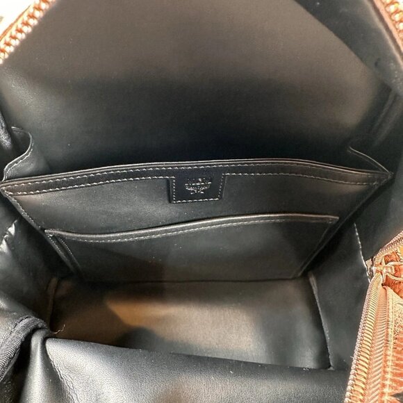 Authentic MCM Visetos Pattern Leather Pink Gold Studded Backpack - Picture 12 of 13